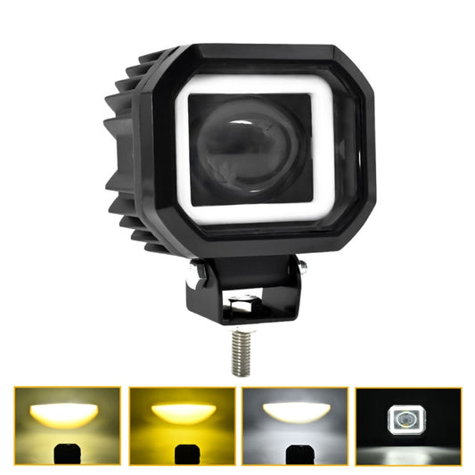 S12 Motorcycle Square Fisheye Lens Spotlight(Black) - Headlights by buy2fix | Online Shopping UK | buy2fix