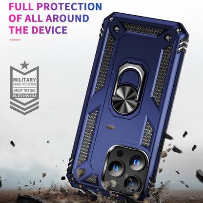 For iPhone 15 Shockproof TPU + PC Phone Case with Holder(Blue) - iPhone 15 Cases by buy2fix | Online Shopping UK | buy2fix