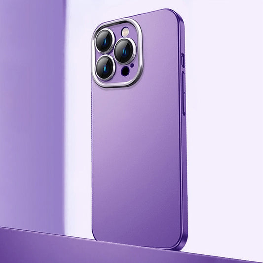 For iPhone 14 Pro Frosted Metal Material Phone Case with Lens Protection(Purple) - iPhone 14 Pro Cases by buy2fix | Online Shopping UK | buy2fix