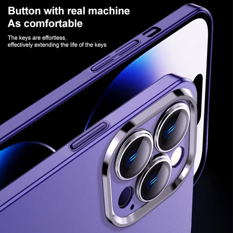 For iPhone 13 Pro Frosted Metal Material Phone Case with Lens Protection(Light Blue) - iPhone 13 Pro Cases by buy2fix | Online Shopping UK | buy2fix