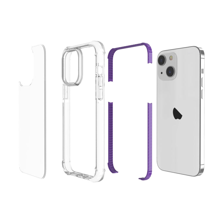 For iPhone 15 Four-corner Shockproof TPU + Acrylic Phone Case(Purple) - iPhone 15 Cases by buy2fix | Online Shopping UK | buy2fix