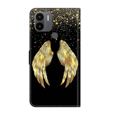 For Xiaomi Redmi A1+ / A2 / A2+ Crystal 3D Shockproof Protective Leather Phone Case(Golden Wings) - Xiaomi Cases by buy2fix | Online Shopping UK | buy2fix
