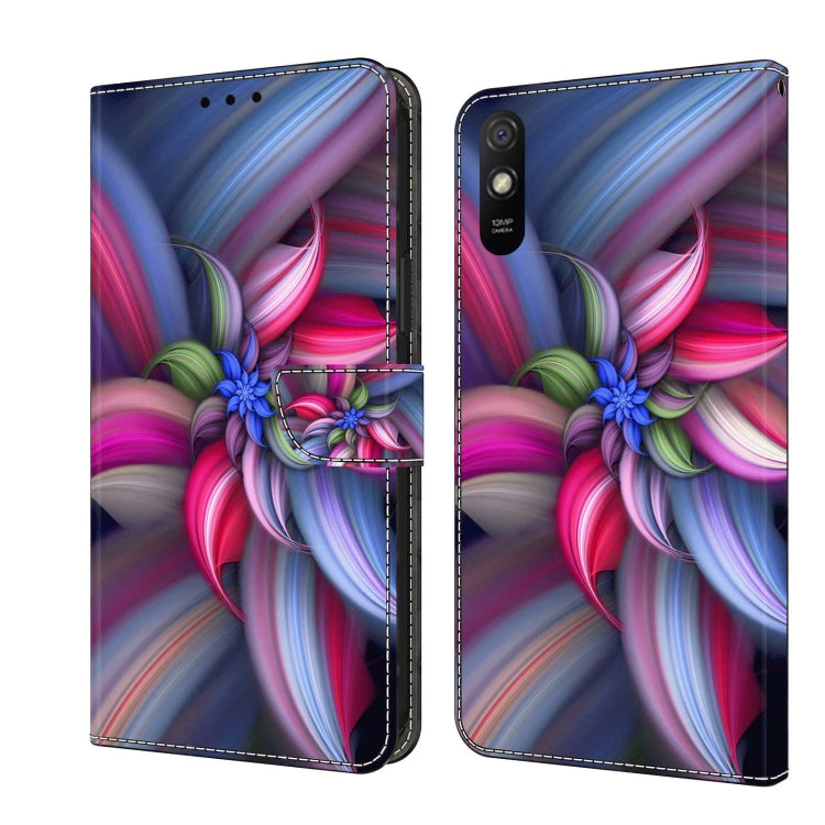 For Xiaomi Redmi 9A Crystal 3D Shockproof Protective Leather Phone Case(Colorful Flower) - Xiaomi Cases by buy2fix | Online Shopping UK | buy2fix