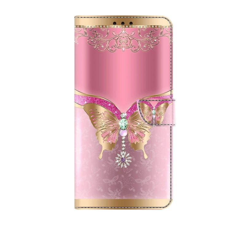 For Xiaomi Redmi Note 12 5G Global / Poco X5 Crystal 3D Shockproof Protective Leather Phone Case(Pink Bottom Butterfly) - Xiaomi Cases by buy2fix | Online Shopping UK | buy2fix
