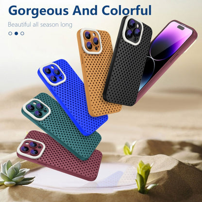 For iPhone 12 Pro Max Hollow Heat Dissipation TPU Phone Case(Brown) - iPhone 12 Pro Max Cases by buy2fix | Online Shopping UK | buy2fix