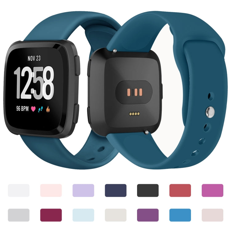 For Fitbit Versa 2 / Fitbit Versa / Fitbit Versa Lite Solid Color Silicone Watch Band, Size:L(Apricot) - Smart Wear by buy2fix | Online Shopping UK | buy2fix