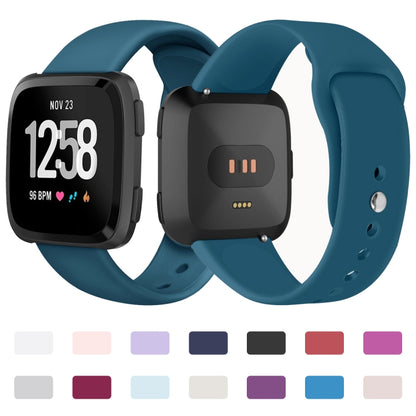 For Fitbit Versa 2 / Fitbit Versa / Fitbit Versa Lite Solid Color Silicone Watch Band, Size:L(Apricot) - Smart Wear by buy2fix | Online Shopping UK | buy2fix