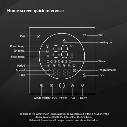 BHT-008GBL 95-240V AC 16A Smart Home Electric Heating LED Thermostat Without WiFi(White) - Thermostat & Thermometer by buy2fix | Online Shopping UK | buy2fix