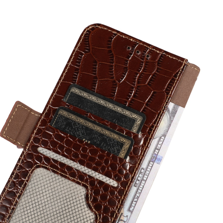 For Nokia C110 Crocodile Top Layer Cowhide Leather Phone Case(Brown) - Nokia Cases by buy2fix | Online Shopping UK | buy2fix