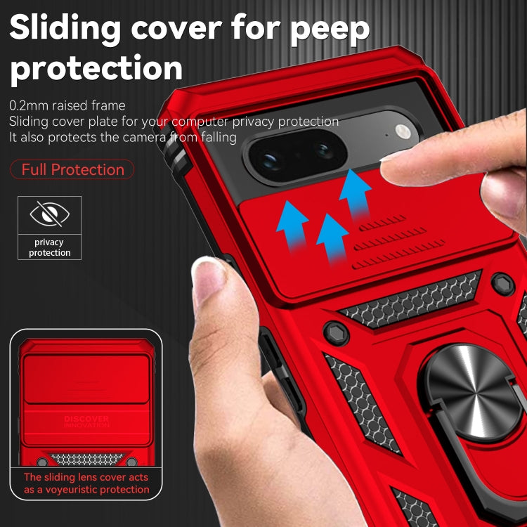 For Google Pixel 7a Sliding Camshield Holder Phone Case(Red) - Google Cases by buy2fix | Online Shopping UK | buy2fix