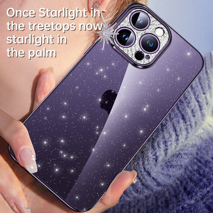 For iPhone 11 SULADA Electroplated Transparent Glittery TPU Phone Case(Silver) - iPhone 11 Cases by SULADA | Online Shopping UK | buy2fix