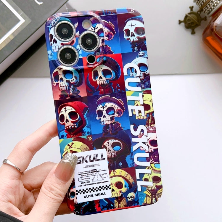 For iPhone 13 Pro Max Painted Pattern Precise Hole PC Phone Case(Cute Skull) - iPhone 13 Pro Max Cases by buy2fix | Online Shopping UK | buy2fix