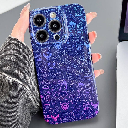 For iPhone 11 Pro Max Painted Pattern Precise Hole PC Phone Case(Red Blue Graffiti) - iPhone 11 Pro Max Cases by buy2fix | Online Shopping UK | buy2fix