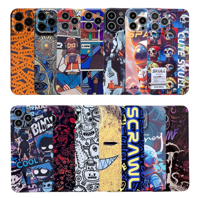 For iPhone 15 Painted Pattern Precise Hole PC Phone Case(Orange Astronaut) - iPhone 15 Cases by buy2fix | Online Shopping UK | buy2fix