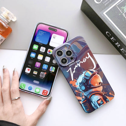 For iPhone 11 Painted Pattern Precise Hole PC Phone Case(Purple Comics) - iPhone 11 Cases by buy2fix | Online Shopping UK | buy2fix