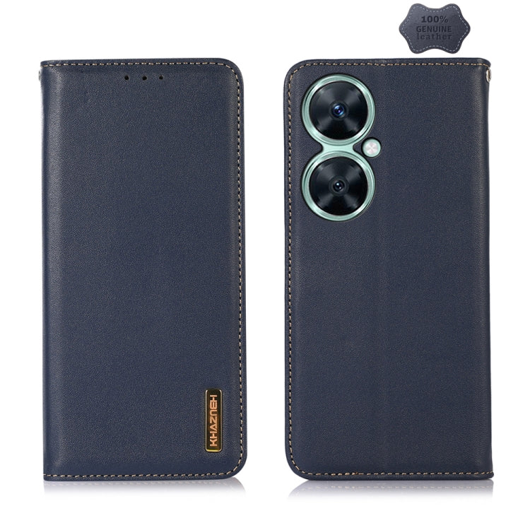 For Huawei Nova 11i / Enjoy 60 Pro / Maimang 20 5G KHAZNEH Nappa Top Layer Cowhide Leather Phone Case(Blue) - Huawei Cases by buy2fix | Online Shopping UK | buy2fix