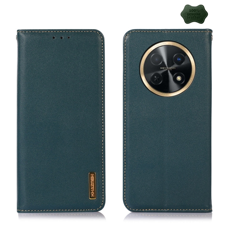 For Huawei Nova Y91 4G / Enjoy 60X KHAZNEH Nappa Top Layer Cowhide Leather Phone Case(Green) - Huawei Cases by buy2fix | Online Shopping UK | buy2fix