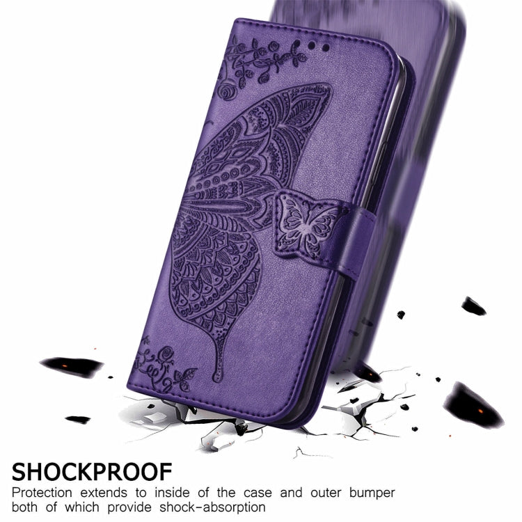 For Ulefone Note 16 Pro Butterfly Love Flower Embossed Leather Phone Case(Dark Purple) - Ulefone Cases by buy2fix | Online Shopping UK | buy2fix