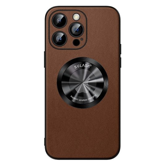 For iPhone 12 Pro SULADA Microfiber Leather MagSafe Magnetic Phone Case(Brown) - iPhone 12 / 12 Pro Cases by SULADA | Online Shopping UK | buy2fix
