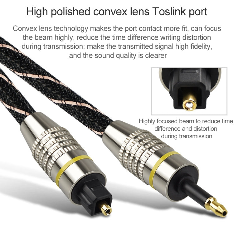 5m EMK OD6.0mm Square Port to Round Port Set-top Box Digital Audio Optical Fiber Connecting Cable - Audio Optical Cables by EMK | Online Shopping UK | buy2fix