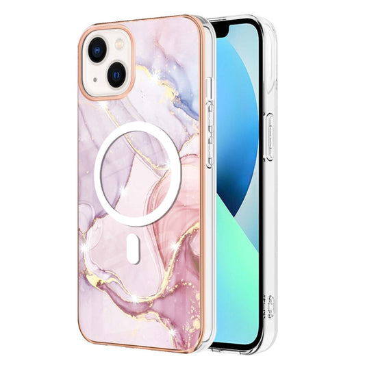 For iPhone 13 Marble Pattern Dual-side IMD Magsafe TPU Phone Case(Rose Gold 005) - iPhone 13 Cases by buy2fix | Online Shopping UK | buy2fix