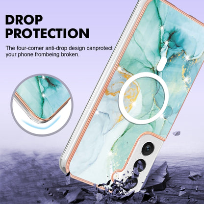 For Samsung Galaxy S23+ 5G Marble Pattern Dual-side IMD Magsafe TPU Phone Case(Green 003) - Galaxy S23+ 5G Cases by buy2fix | Online Shopping UK | buy2fix