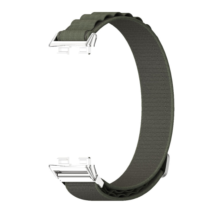 For Huawei Band 8 / 9 Mijobs Nylon Breathable Watch Band(Green+Silver) - Watch Bands by MIJOBS | Online Shopping UK | buy2fix