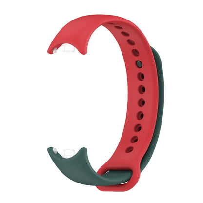 For Xiaomi Mi Band 8 Mijobs Dual Color Silicone Watch Band(Crow Blue+Red) - Watch Bands by MIJOBS | Online Shopping UK | buy2fix