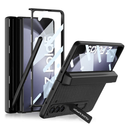 For Samsung Galaxy Z Fold5 GKK Magnetic Flip Plain Leather Phone Case with Pen Box(Carbon Fiber) - Galaxy Z Fold5 Cases by GKK | Online Shopping UK | buy2fix