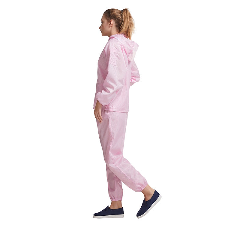 Striped Anti-static Split Hood Dust-proof Work Suit, Size:L(Pink) - Protective Clothing by buy2fix | Online Shopping UK | buy2fix