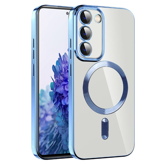 For Samsung Galaxy S20 FE CD Texture Plating TPU MagSafe Phone Case with Lens Film(Sierra Blue) - Galaxy S20 FE Cases by buy2fix | Online Shopping UK | buy2fix