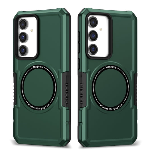 For Samsung Galaxy S23 FE MagSafe Shockproof Armor Phone Case(Dark Green) - Galaxy S23 5G Cases by buy2fix | Online Shopping UK | buy2fix