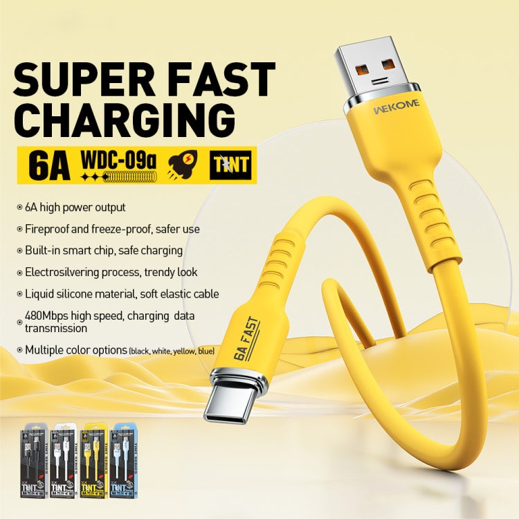 WK WDC-09a 6A USB to USB-C/Type-C Silicone Data Cable, Length: 1.2m(Yellow) - USB-C & Type-C Cable by WK | Online Shopping UK | buy2fix