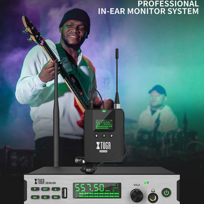 XTUGA SEM100 Professional Wireless In Ear Monitor System 2 BodyPacks(AU Plug) - Microphone by XTUGA | Online Shopping UK | buy2fix
