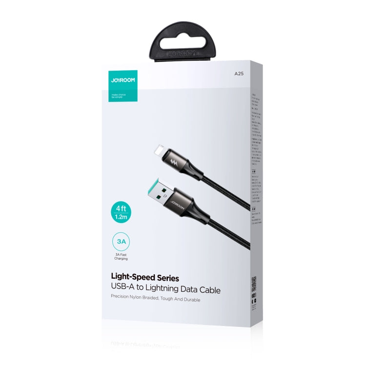 JOYROOM SA25-AL3 3A USB to 8 Pin Fast Charge Data Cable, Length:3m(Black) - Normal Style Cable by JOYROOM | Online Shopping UK | buy2fix