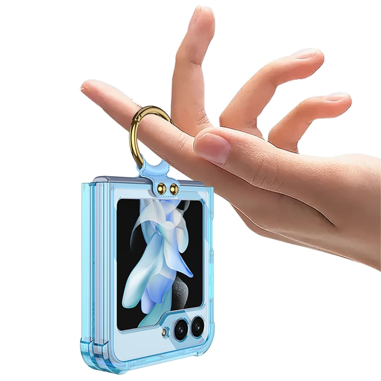 For Samsung Galaxy Z Flip5 GKK MagSafe Airbag Hinge Shockproof Phone Case with Ring Holder(Blue) - Galaxy Z Flip5 Cases by GKK | Online Shopping UK | buy2fix