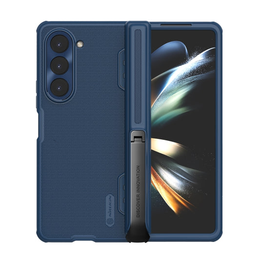 For Samsung Galaxy Z Fold5 NILLKIN Frosted Fold PC + TPU Phone Case with Holder(Blue) - Galaxy Z Fold5 Cases by NILLKIN | Online Shopping UK | buy2fix