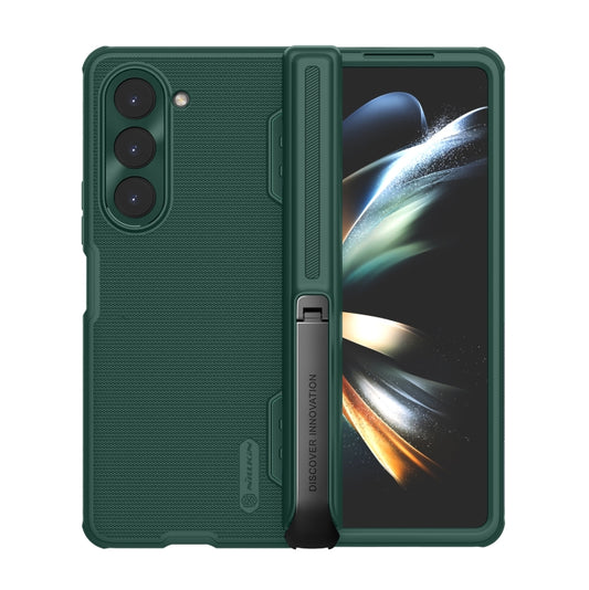 For Samsung Galaxy Z Fold5 NILLKIN Frosted Fold PC + TPU Phone Case with Holder(Green) - Galaxy Z Fold5 Cases by NILLKIN | Online Shopping UK | buy2fix