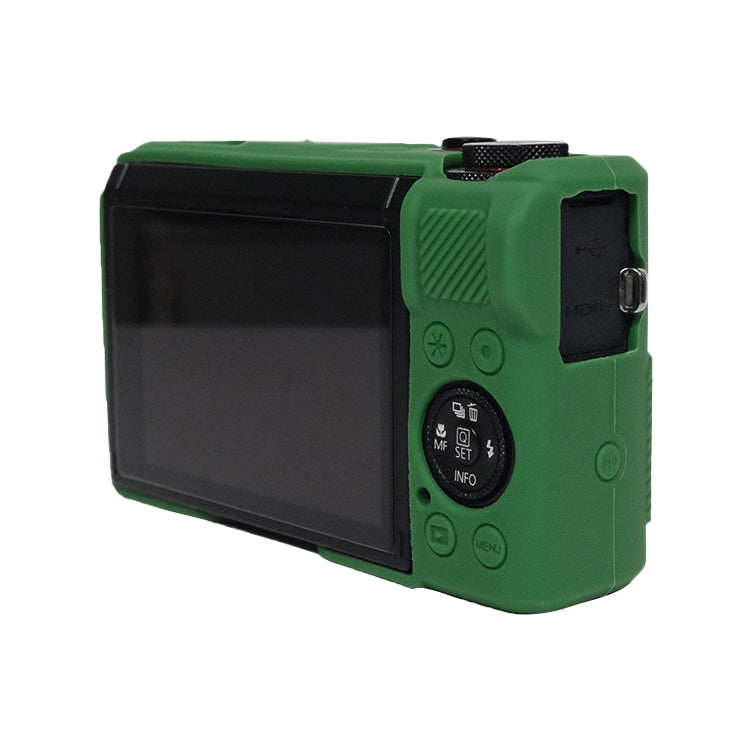 For Canon PowerShot G7 X Mark III / G7X3 Soft Silicone Protective Case with Lens Cover(Green) - Protective Case by buy2fix | Online Shopping UK | buy2fix