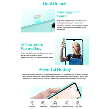 UMIDIGI A15C, 8GB+128GB, Face ID & Side Fingerprint Identification, 6.7 inch Android 13 Unisoc T606 Octa Core, Network: 4G, NFC, OTG(Lavender Purple) - UMIDIGI by UMIDIGI | Online Shopping UK | buy2fix