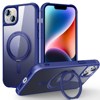 For iPhone 14 Plus MagSafe Magnetic Rotating Holder Phone Case(Klein Blue) - iPhone 14 Plus Cases by buy2fix | Online Shopping UK | buy2fix