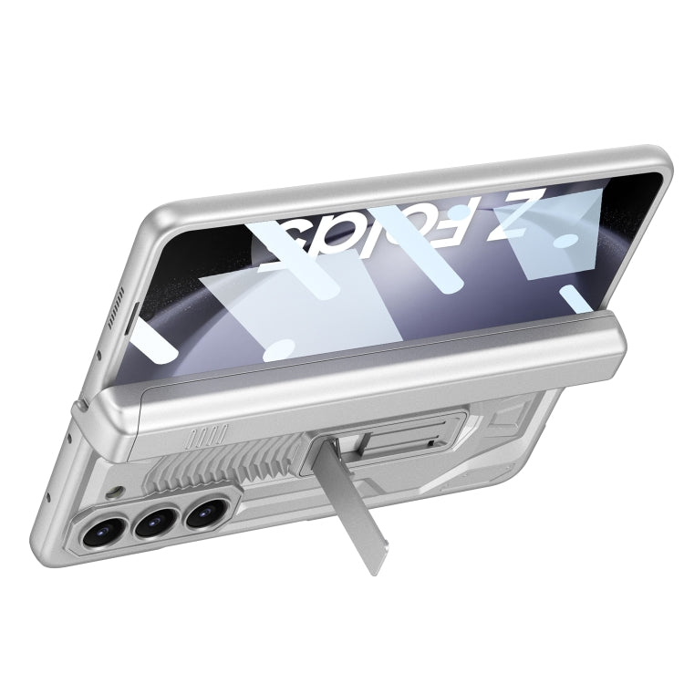 For Samsung Galaxy Z Fold5 GKK Integrated Folding Battle Shell PC Phone Case with Pen Box(Silver) - Galaxy Z Fold5 Cases by GKK | Online Shopping UK | buy2fix