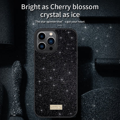 For iPhone 15 Pro Max SULADA Glittery PC + TPU + Handmade Leather Phone Case(Black) - iPhone 15 Pro Max Cases by SULADA | Online Shopping UK | buy2fix