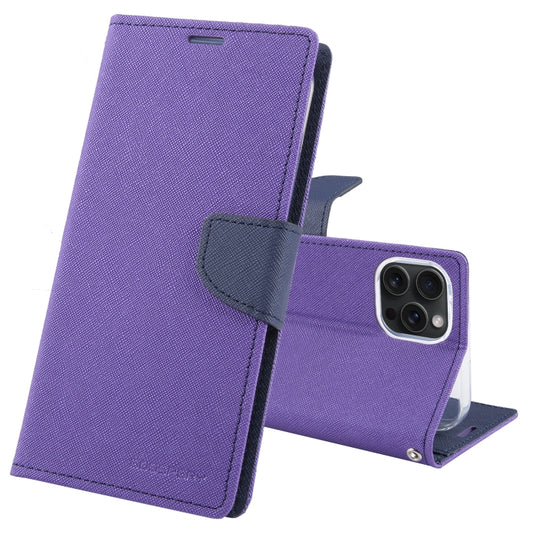 For iPhone 15 Pro Max GOOSPERY FANCY DIARY Cross Texture Leather Phone Case(Purple) - iPhone 15 Pro Max Cases by GOOSPERY | Online Shopping UK | buy2fix