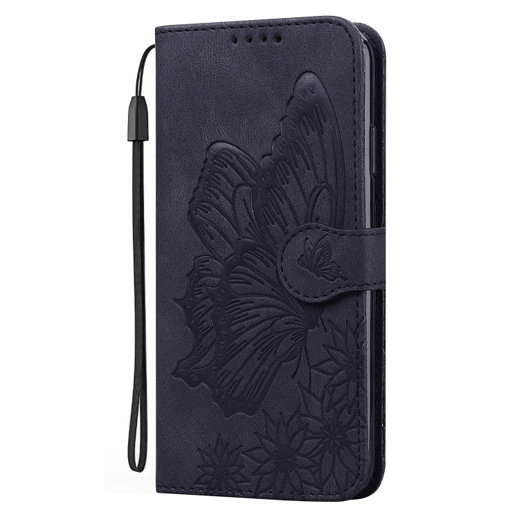 For iPhone 15 Pro Max Retro Skin Feel Butterflies Embossing Leather Phone Case(Black) - iPhone 15 Pro Max Cases by buy2fix | Online Shopping UK | buy2fix