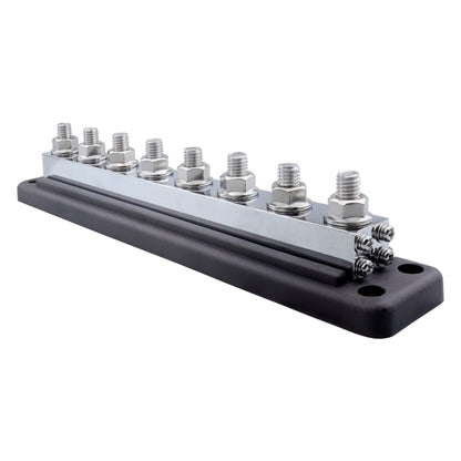 RV 600A High Current busbar 8-way Straight M10 Wiring Studs(Black) - Fuse by buy2fix | Online Shopping UK | buy2fix