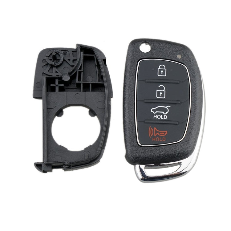 For Hyundai 4-button Folding Car Key Shell with Metal Edge Solaris ix35 ix4 Santa - In Car by buy2fix | Online Shopping UK | buy2fix