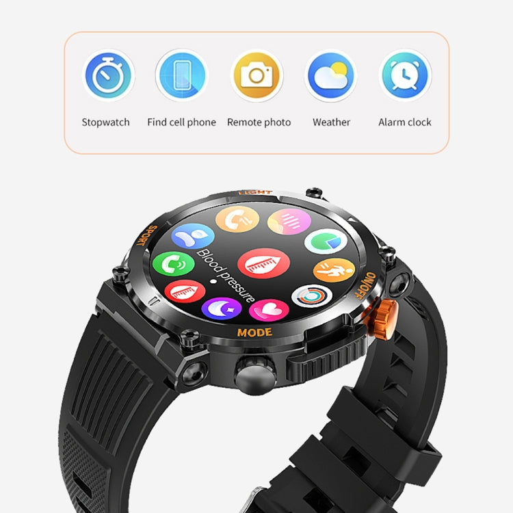 HT17 1.46 inch Round Screen Bluetooth Smart Watch, Support Health Monitoring & 100+ Sports Modes(Black) - Smart Watches by buy2fix | Online Shopping UK | buy2fix