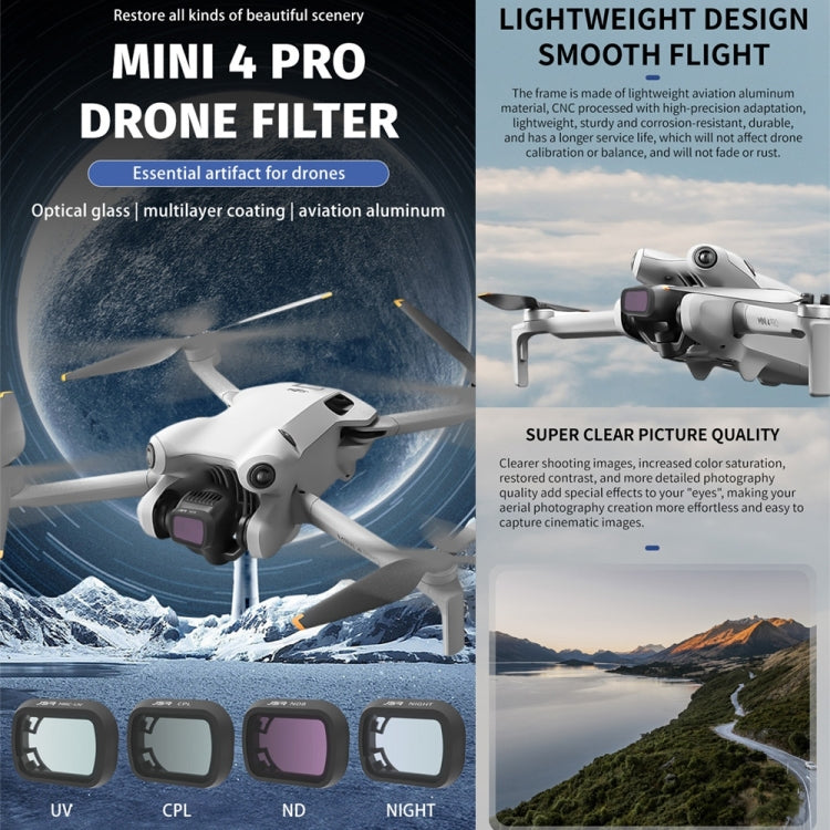 For DJI Mini 4 Pro JSR KB Series Drone Camera Lens Filter, Filter:MRC UV - Mavic Lens Filter by JSR | Online Shopping UK | buy2fix