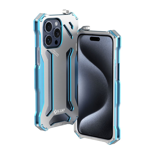 For iPhone 15 Pro Max R-JUST RJ17 Shockproof Armor Metal Phone Case(Blue) - iPhone 15 Pro Max Cases by R-JUST | Online Shopping UK | buy2fix